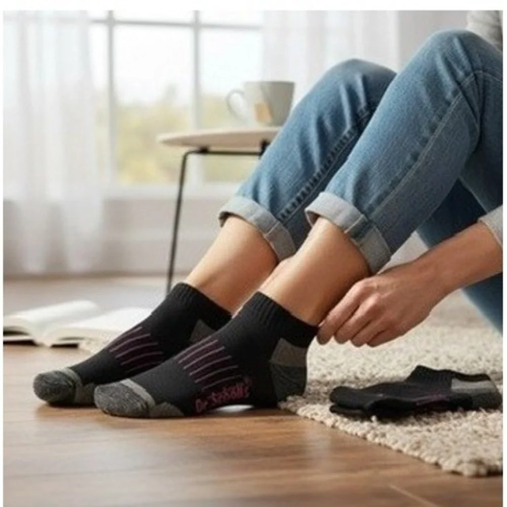 Dr. Scholls Athletic Padded Socks 10-13 Black Anti-Blister Fitness 3 Pack
